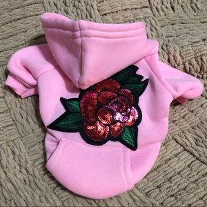 Pink red rose valentines sweatshirt dog petals cat